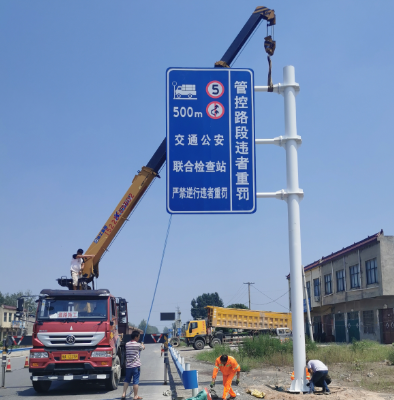 哈尔滨双悬臂标志杆、交通标志杆制作、门架立柱加工厂家